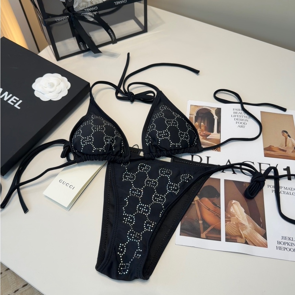 Gucci Black GG Crystal Bikini Set - Picture 9 of 9